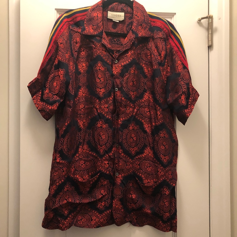 Gucci men's camp/bowling shirt